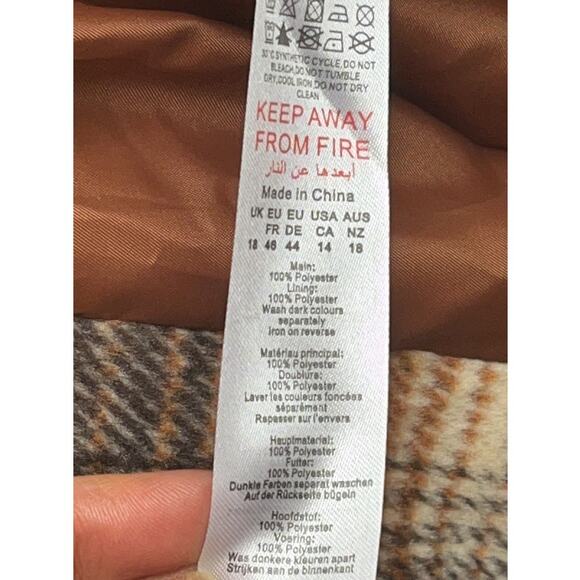 Pretty Little Thing Plus Size Wool Oversized Duster Coat Size 14 - Picture 10 of 15